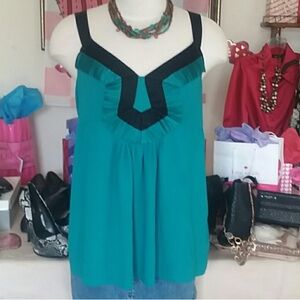 Teal and Black Women's Top